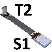 US1B-UT2A USB 3,0 Тип-«Папа-папа» USB3.1 Тип-C «папа» usb-кабель для передачи данных (синхронизации) и зарядки & зарядный кабель Тип c разъем для шнура адаптера FPC с видом от первого лица на плоской подошве 2024 - купить недорого