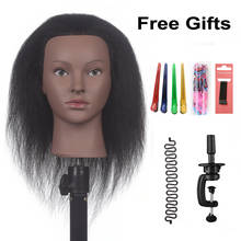 Cabeza de maniquí Afro para trenzar el pelo, cabeza de práctica de peluquería, entrenamiento de peluquería, cabeza de maniquí Afro 2024 - compra barato