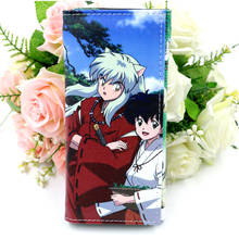 Cartera de PU de estilo largo, cartera colorida de Anime Inuyasha estampada con Higurashi Kagome Inuyasha con cremallera 2024 - compra barato