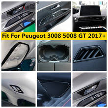 Salida de ventilación de aire acondicionado Interior de acero inoxidable/manija de puerta, cubierta de marco de tazón, accesorios embellecedores para Peugeot 3008 5008 GT 2017 - 2021 2024 - compra barato