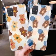 Capa de celular de desenho animado fofa de urso com coelho para samsung, a10, a20, a30, a40, a50, a70, a51, a71, a7, a9, a6, a8 plus 2018, a21s, s20 plus ultra 2024 - compre barato