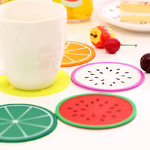 Novidade bonito coaster forma de frutas silicone copo almofada deslizamento almofada de isolamento copo esteira de bebida quente titular placemats silicone 2024 - compre barato