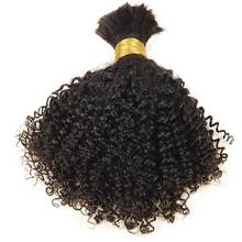 Kinky Curly Braiding Hair Bulk Human Hair Bundles 3 pcs/Lot Women's Mongolian Remy Human Hair Extension No Weft Natural Black 2024 - buy cheap