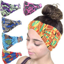 Diadema de algodón elástico con estampado africano para mujer, turbante elástico, pañuelo para la cabeza, accesorios para el cabello 2024 - compra barato