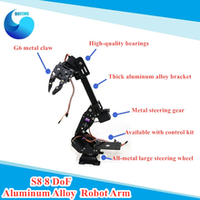 DoArm-Robot de Metal S8 8 DoF de aleación de aluminio, brazo/mano, manipulador robótico, brazo ABB, modelo de Garra Para Arduino, Kit WiFi 2024 - compra barato