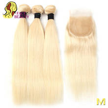 Facebeauty 1B 613 Ombre Blonde Weave Weft 8 - 28 Inch Remy Brazilian Straight Human Hair 2/3/4 Bundles with 5x5 Lace Closure 2024 - buy cheap