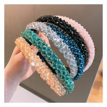 Dvacaman 2019 Fashion Handmade Crystal Beaded Hair Band for Women Girl Headwear Hair Accessories Headwear Pearl Flower Headbands 2024 - buy cheap