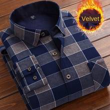 Autumn Winter Mens thermal shirt Long Sleeve Plaid Warm Thick Fleece Lined Shirt Fashion Soft Casual Flannel Shirt size 6XL 2024 - buy cheap