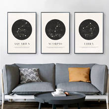 12 Constellations Character Quote Vintage Picture Home Decor Nordic Canvas Painting Wall Art Posters and Prints for Dormitory 2024 - buy cheap