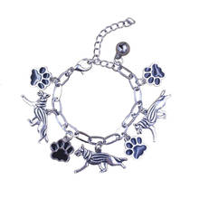 Pulsera de cadena de acero inoxidable para hombre y mujer, brazalete Retro antiguo de pastor alemán galés, Corgi, Schnauzer, Pumi, perro, Animal, SB008, 2021 2024 - compra barato