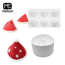 Meibum bolo de silicone moldes festival chapéu de natal floco de neve árvore decoração bandeja mousse molde festa pastelaria bakeware ferramentas de cozimento 2024 - compre barato