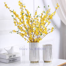 Creative ceramics vase Gold stripe Modern home desktop Flower arrangement Decorative ornaments Wedding accessories vases 2024 - buy cheap