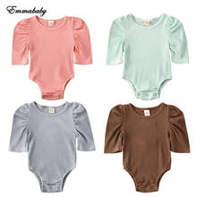 NEW 2020 Toddler Baby Girl Clothes 1/2 Puff Sleeve Romper Bodysuit Jumpsuit 1Pc Outfit 2024 - buy cheap