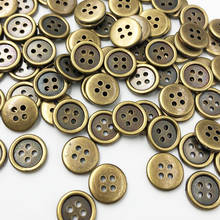 Botones de plástico de bronce, 12mm, costura artesanal, 4 agujeros, PT287, 50 Uds. 2024 - compra barato
