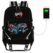 Demon Slayer: Kimetsu no Yaiba Women Backpack Anime Rucksack Canvas School Bags USB Charging Laptop Backpack Travel Bagpack 2024 - buy cheap
