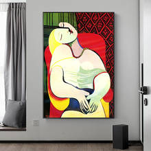 Pintura famosa de mujer de ensueño de Picasso, lienzo abstracto, carteles e impresiones, imágenes artísticas de pared para sala de estar 2024 - compra barato