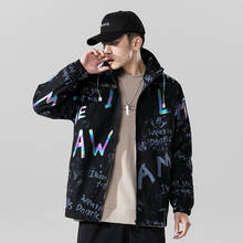 Casaco de hip hop masculino primavera outono 2020 nova versão coreana com capuz jaqueta casual moda masculina jaquetas com zíper outwear solto mais tamanho 2024 - compre barato