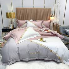 New 600TC egyptian cotton Bedding sets Queen King size Classical Embroidery Bed Duvet cover Bed sheets linen set bed set 2024 - buy cheap