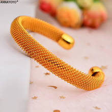Annayoyo 1pcs 24K Dubai bangles Ethiopian jewelry bracelets for women African wedding  jewelry For Bangles Party gifts 2024 - buy cheap