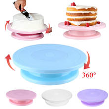 Suporte giratório para bolo, ferramenta de decoração em confeitaria-faça você mesmo, placa, mesa rotativa, redonda 2024 - compre barato
