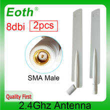 Antena de 2,4 Ghz real 8dbi, conector macho SMA, Wifi, 2,4G, antenas wi-fi, enrutador inalámbrico omnidireccional, 2 uds. 2024 - compra barato