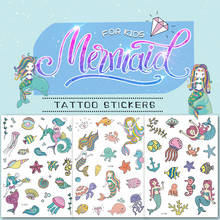 kids temporary tattoos cartoon animals ocean whale mermaid tattoo sticker for children hand finger small tatoo fake waterproof 2024 - buy cheap