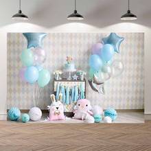 1st Birthday Photography Background Birthday Party Balloon Flowers White Toy Bear Backdrop Decor Photocall Backdrop Photo Studio 2024 - buy cheap