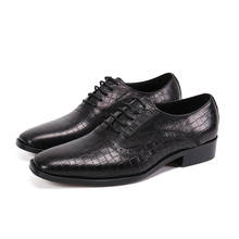 2020 Fashion Man Formal Shoes High Quality Genuine Leather Personality Men Business Dress Oxford Wedding Shoes Black US13 2024 - buy cheap