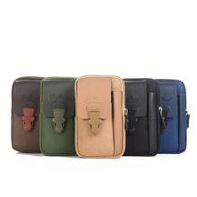 Men's Outdoor Sports Bag Casual Men's Zipper Small Waist Bag Pure Color Card Bag Mobile Phone Bag Belt Waist Bag Coin Purse 2024 - buy cheap