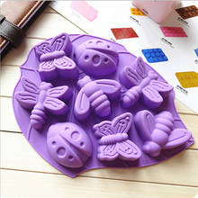 Free shpping High Quality 8 Cells Silicone cake mould jelly pudding handmade soap butterfly dragonfly mold Cake baking tool 2024 - buy cheap