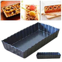 Removable Bottom Quiche Tool Black Rectangle Fluted Pie Tart Pan Mold Baking Nonstick 2024 - buy cheap