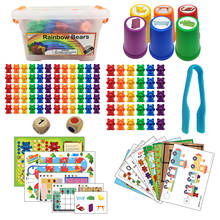 Ursos de contagem de arco-íris, brinquedo montessori com copos de classificação combinando, brinquedos de matemática para crianças pré-escolares 2024 - compre barato