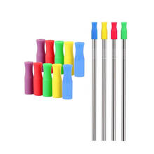 20pcs Caps Anti Burn Teeth Protector Bar Reusable Stainless Steel Straw Food Grade Accessories Silicone Tip No Rattle Cover 6mm 2024 - buy cheap
