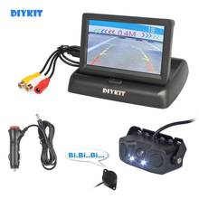DIYKIT-Kit de cámara de marcha atrás para coche, Monitor de marcha atrás de 4,3 pulgadas, Sensor de Radar de aparcamiento de vídeo 2 en 1, sistema de aparcamiento 2024 - compra barato