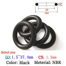 Rubber O-Ring CS1.3mm Fluoro Washer Seals Plastic gasket Silicone ring film oil and water seal gasket NBR material black O-Ring 2024 - buy cheap