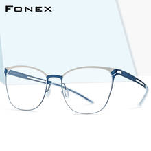 FONEX b titânio óculos quadro masculino quadrado miopia prescrição óptica óculos 2020 antiderrapante silicone screwless eyewear 8527 2024 - compre barato
