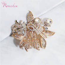Handmade Crystal Bridal Hair Combs Wedding Hair Accessories Jewelry Gold Women Hair Ornaments Headpieces RE3526 2024 - buy cheap