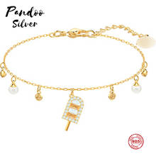 Pulsera de plata de ley 925 con diseño de paletas de helado para mujer, brazalete de plata Original con diseño de paletas, recuerdo infantil, regalo de joyería de lujo, 1:1 2024 - compra barato