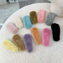 Cute Pastel Color Hair Clip For Women Girls Water Drop Duckbill Barrette Plush Hairpin Faux Rabbit Fur Hair Accessories 2024 - buy cheap