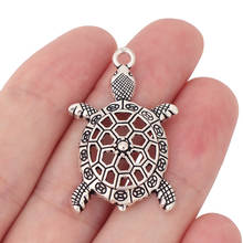 10 x Tibetan Silver Hollow Turtle Tortoise Charms Pendants for Necklace Jewelry Making Findings 38x25mm 2024 - buy cheap