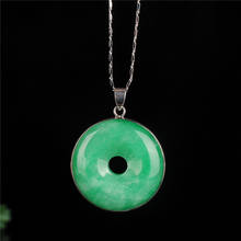 Chinese Green Jade Inlaid Safety Buckle Pendant Beads Necklace Charm Jewellery Fashion Woman Lucky Gifts Amulet Sweater Chain 2024 - buy cheap