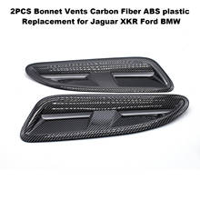 Tampas de ventilação de fibra de carbono para veículos, 2 peças abs plásticos para substituição de jaguar xkrr ford bmw acessórios 2024 - compre barato