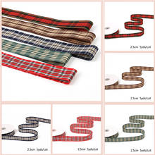 25mm Lattice Plaid Ribbons Bow Ribbon Gift Wrapping Polyester Ribbon Handmade DIY Accessories,5 yards / lot 2024 - buy cheap