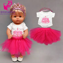 Vestido de boneca 40cm, vestido de aniversário de boneca, roupa de presente de boneca su hermanita 16 polegadas 2024 - compre barato