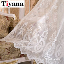 Tiyana Lace Sheer Curtains 1 Panel Jacquard Voile Window Drapes Heavy Tulle for Living Room Glass Door Balcony Hall Decor ZH434X 2024 - buy cheap