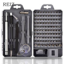 REIZ-Juego de destornilladores de precisión, Kit de herramientas multifuncionales magnéticas, brocas hexagonales para reparación de ordenador y teléfono móvil, 115 unidades 2024 - compra barato