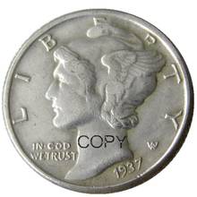 Moedas banhadas a prata 1937 edc us mercury 2024 - compre barato