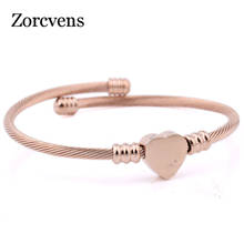 Fashion 3 cores joias femininas aço inoxidável cabo torcido fio pulseira pingente coração pulseira 2024 - compre barato