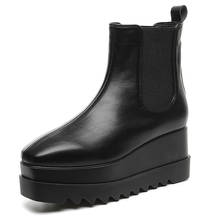 2021 Women Creepers Pu Flats Leather Platform JK Mary Jane Student Goth Ladies Boots Shoes Dropshipping 2024 - buy cheap