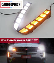 Luz LED antiniebla diurna para coche Ford Explorer 2016 2017, lámpara DRL 12V con señal de giro y Relé de estilo de atenuación 2024 - compra barato